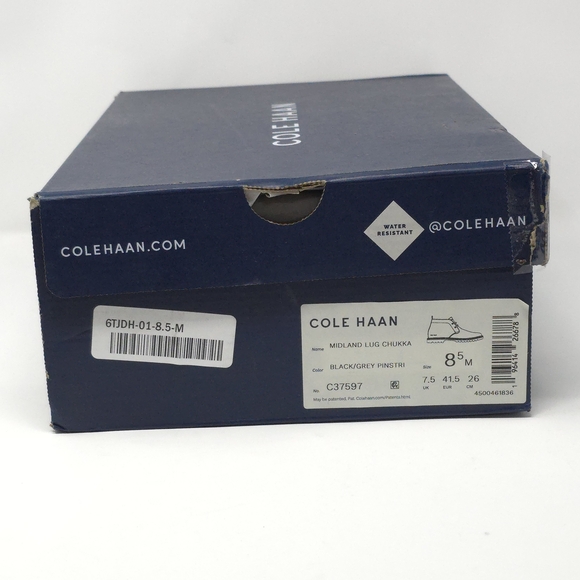 Cole Haan Chukka Boots Midland Lug Water Resistant Leather Black - Picture 13 of 13